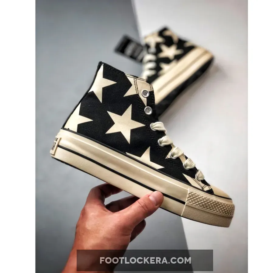 Converse Chuck Taylor All Star Lift Platform Large Stars Black/Natural Ivory/Egret Converse Chuck Taylor All Star Lift Platform Large Stars Black/Natural Ivory/Egret