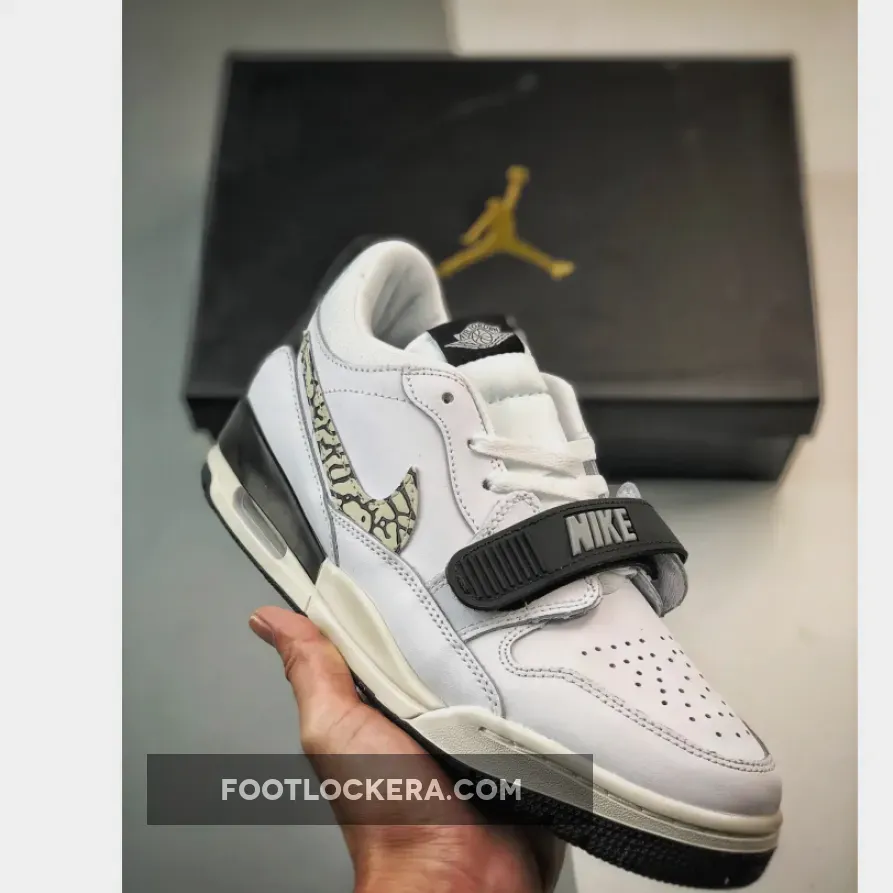 Jordan Legacy 312 Low "Elephant Swoosh" White/Black