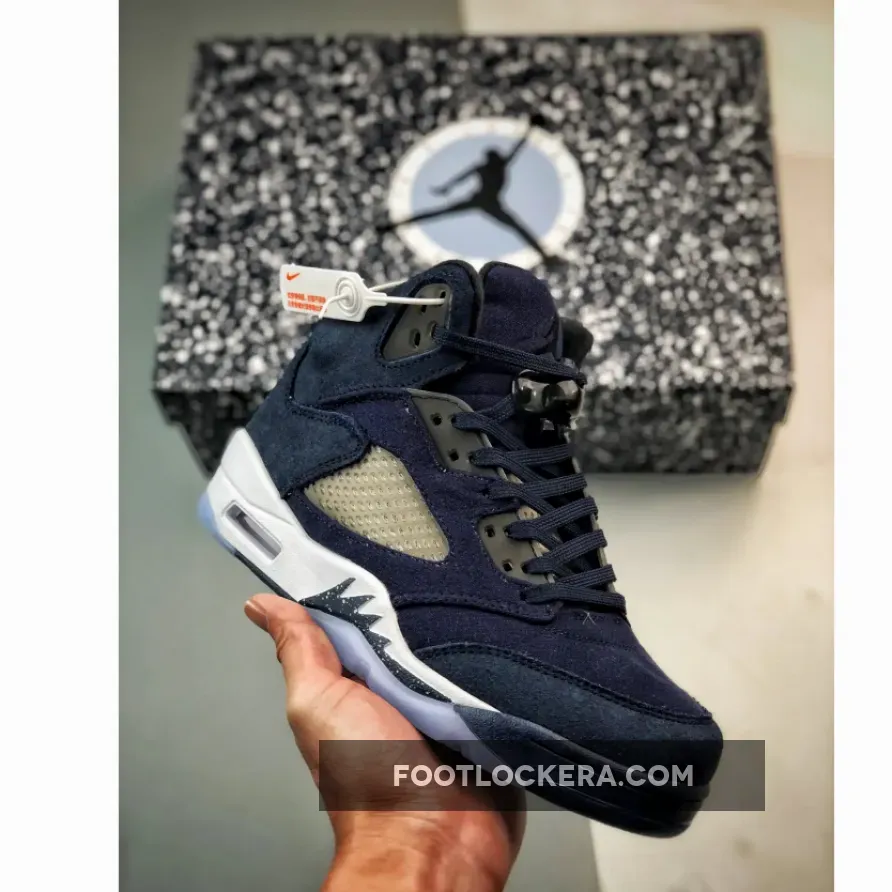 Men’s Air Jordan 5 Midnight Navy/Black-Football Grey