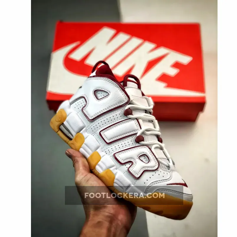 Nike Air More Uptempo White Team Red Gum