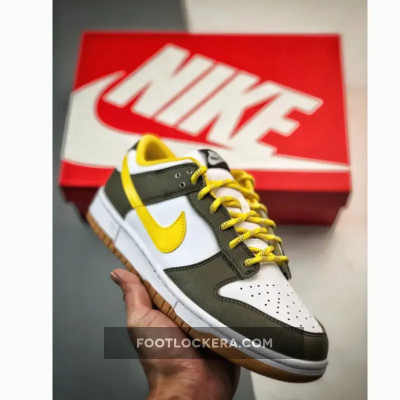 Nike Dunk Low Cargo Khaki/White-Vivid Sulfur