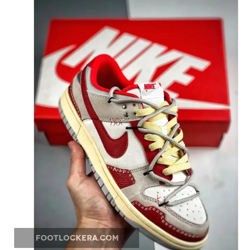 Nike Dunk Low Suede Grey Red White