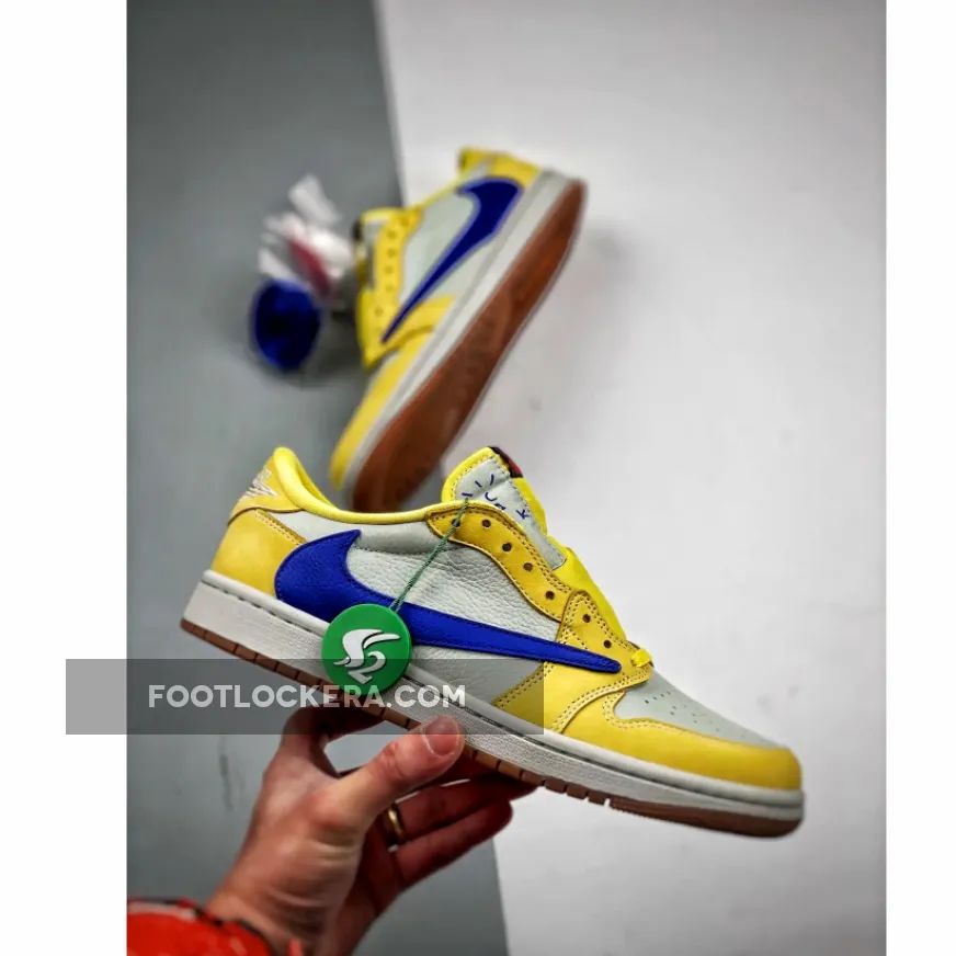 Travis Scott x Air Jordan 1 Low OG Canary/Racer Blue