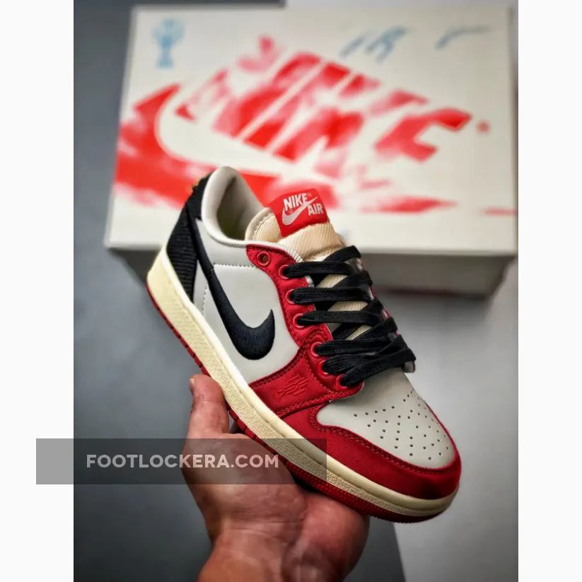 Trophy Room x Air Jordan 1 Low OG "Away" Sail/Black-Varsity Red-Muslin